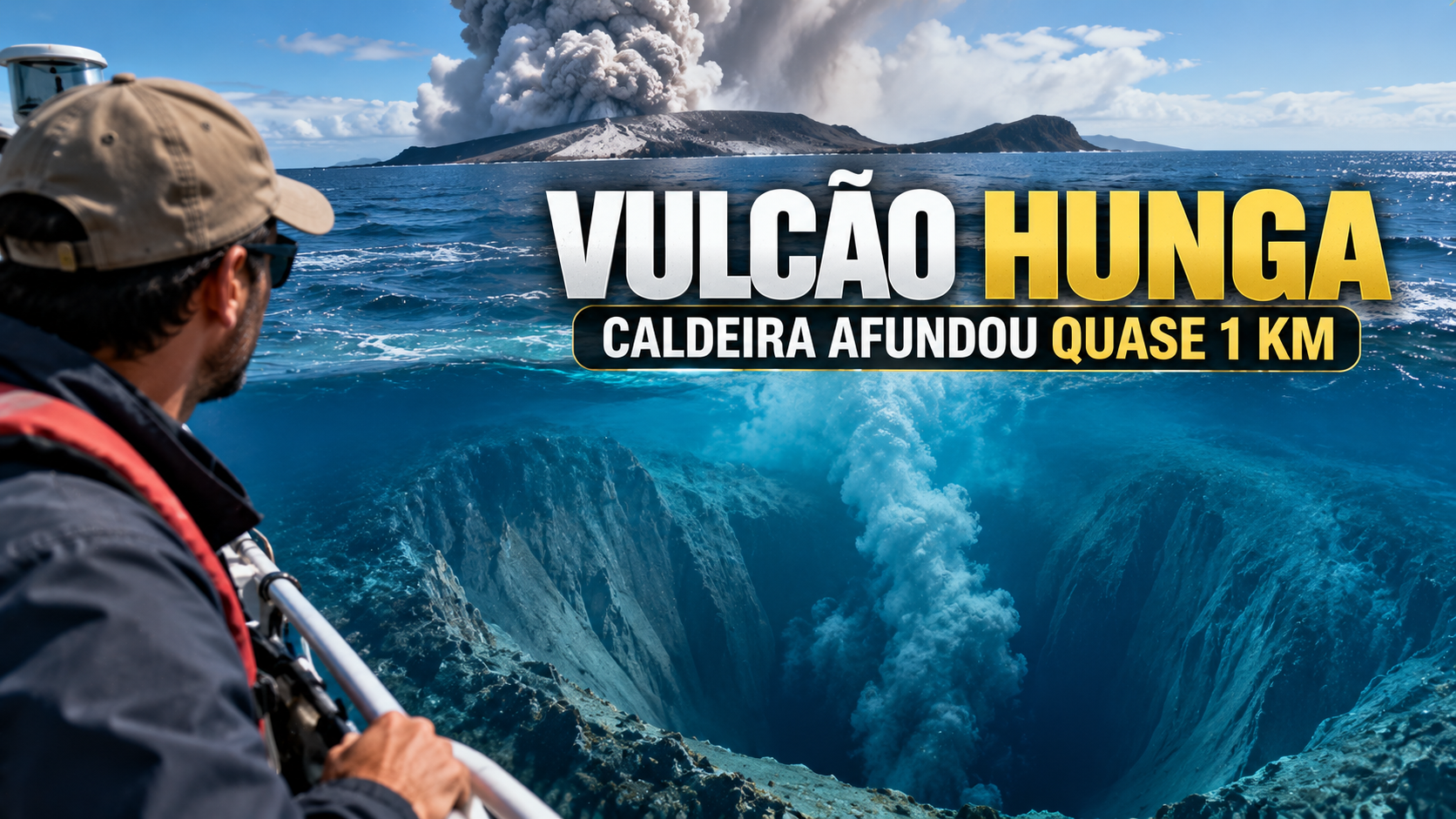 Vulcão Hunga: o que aconteceu quando sua caldeira afundou quase 1 km